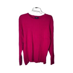 Lands' End Fuchsia Crew Neck Sweater